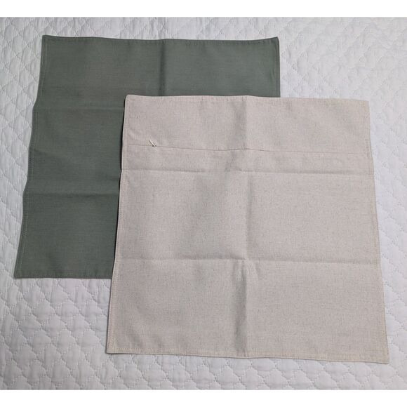 🪴 Foindtower Desert Green Linen Pillow Covers 18x18 Set of 2 - Picture 5 of 8
